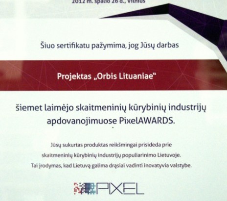 VU projektui - „PixelAWARDS“ apdovanojimas. Kf.vu.lt nuotr.